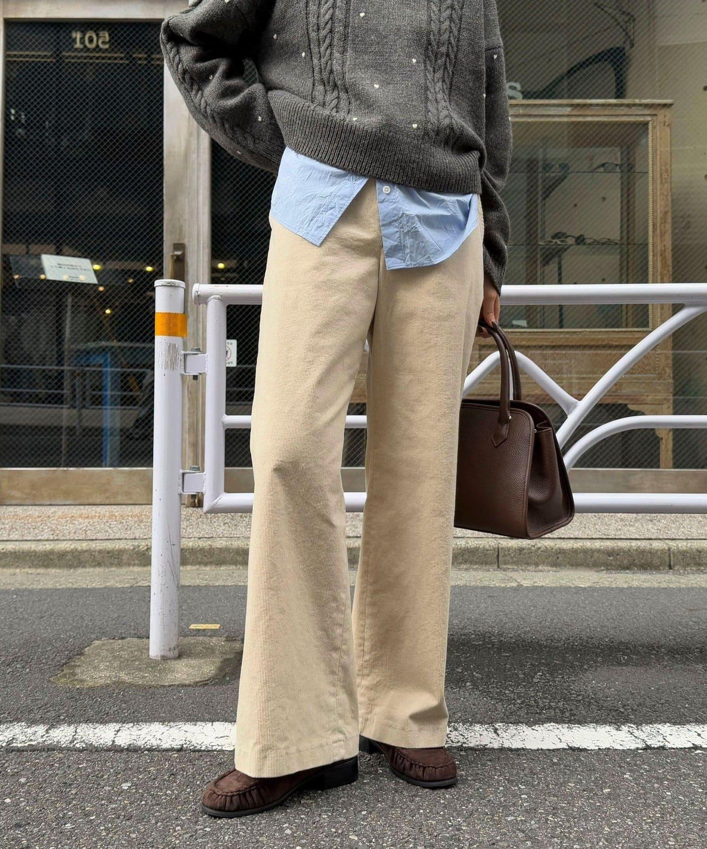 燈芯絨直筒褲