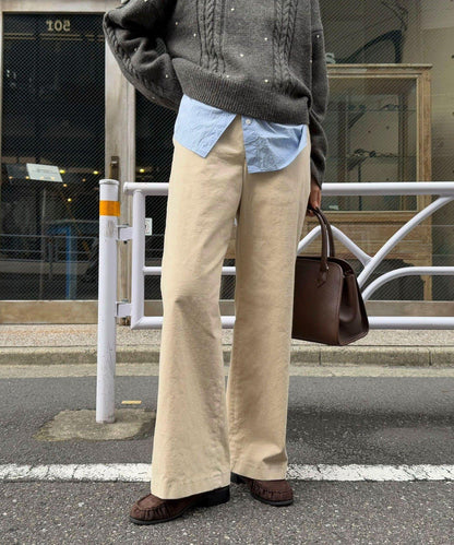 燈芯絨直筒褲