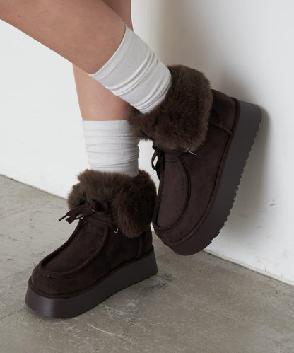 厚底羊羔絨短靴