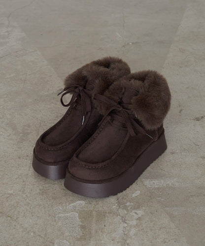 厚底羊羔絨短靴