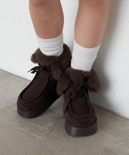 厚底羊羔絨短靴
