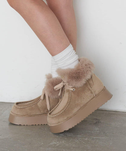 厚底羊羔絨短靴