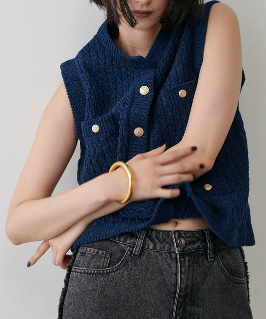 【LARUTA】毛圈圓領針織背心