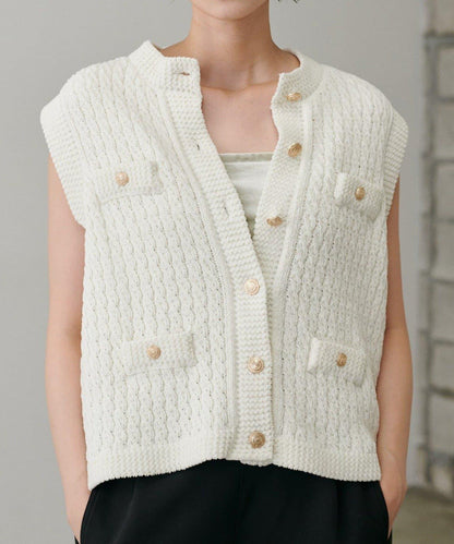 【LARUTA】毛圈圓領針織背心