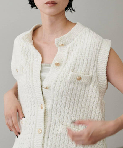 【LARUTA】毛圈圓領針織背心