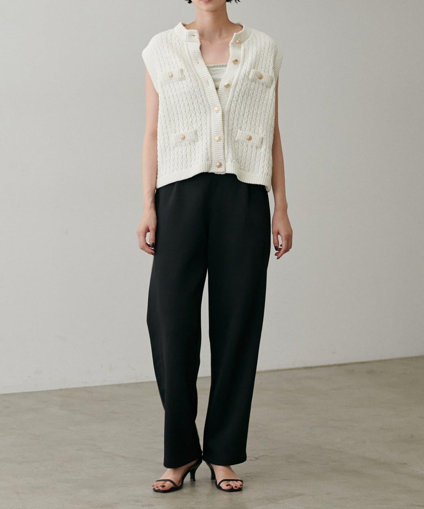 【LARUTA】毛圈圓領針織背心