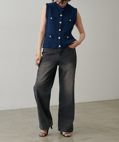 【LARUTA】毛圈圓領針織背心