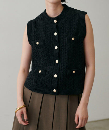 【LARUTA】毛圈圓領針織背心