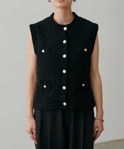 【LARUTA】毛圈圓領針織背心