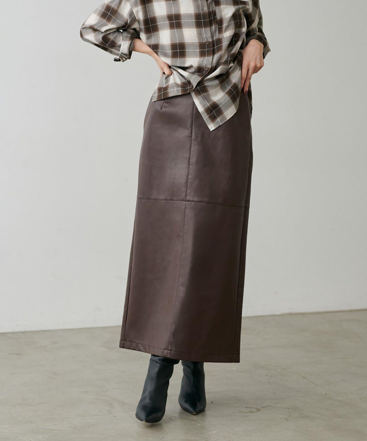 【yurie企畫】仿皮窄身半身裙