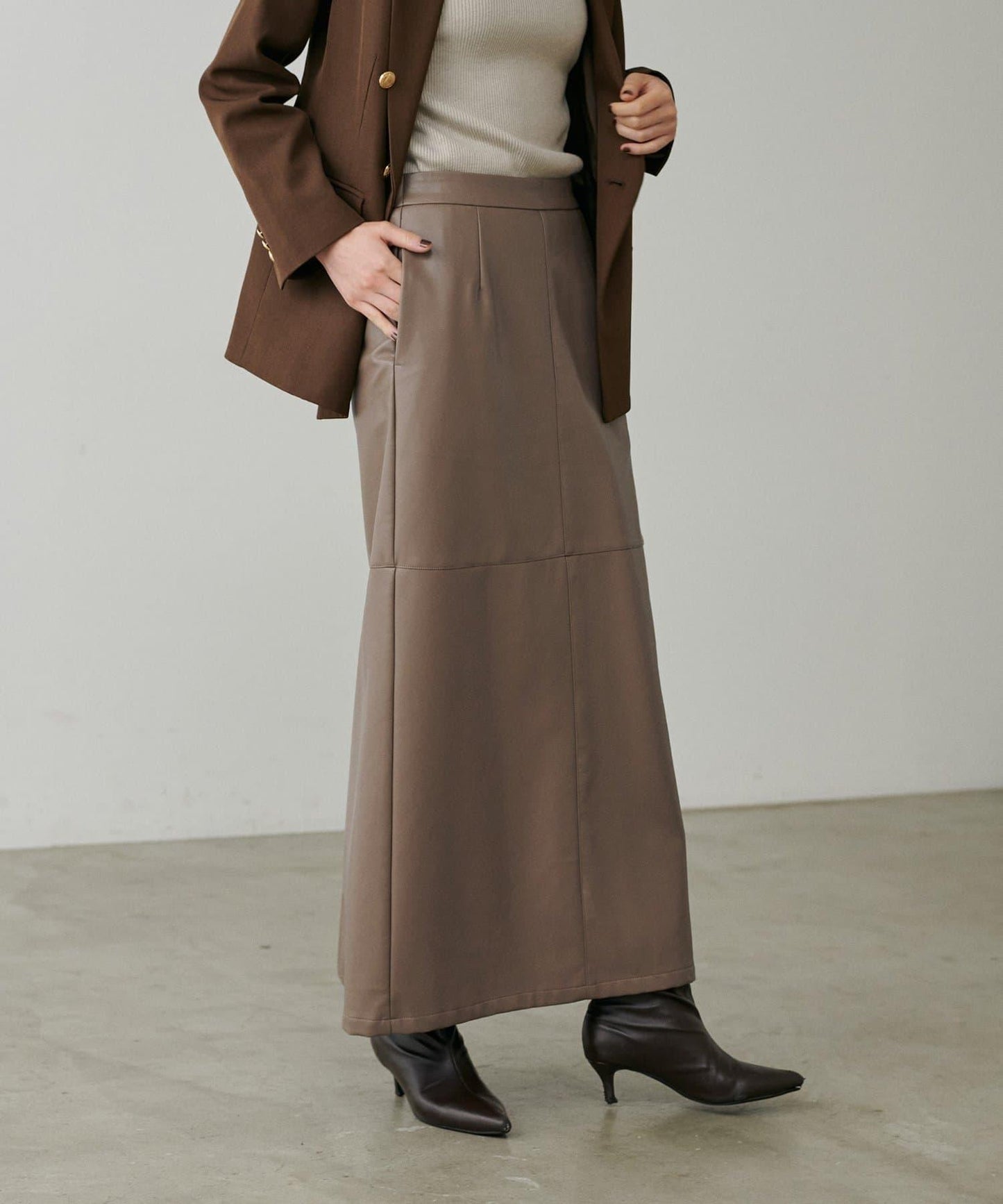 【yurie企畫】仿皮窄身半身裙