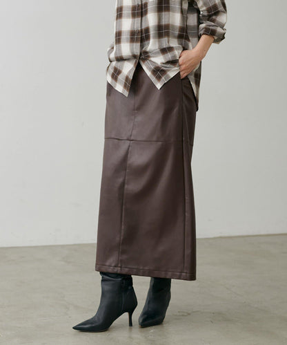 【yurie企畫】仿皮窄身半身裙