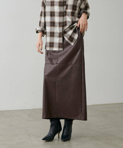 【yurie企畫】仿皮窄身半身裙