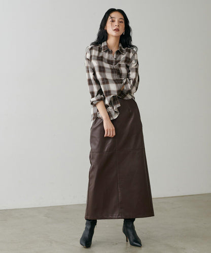 【yurie企畫】仿皮窄身半身裙