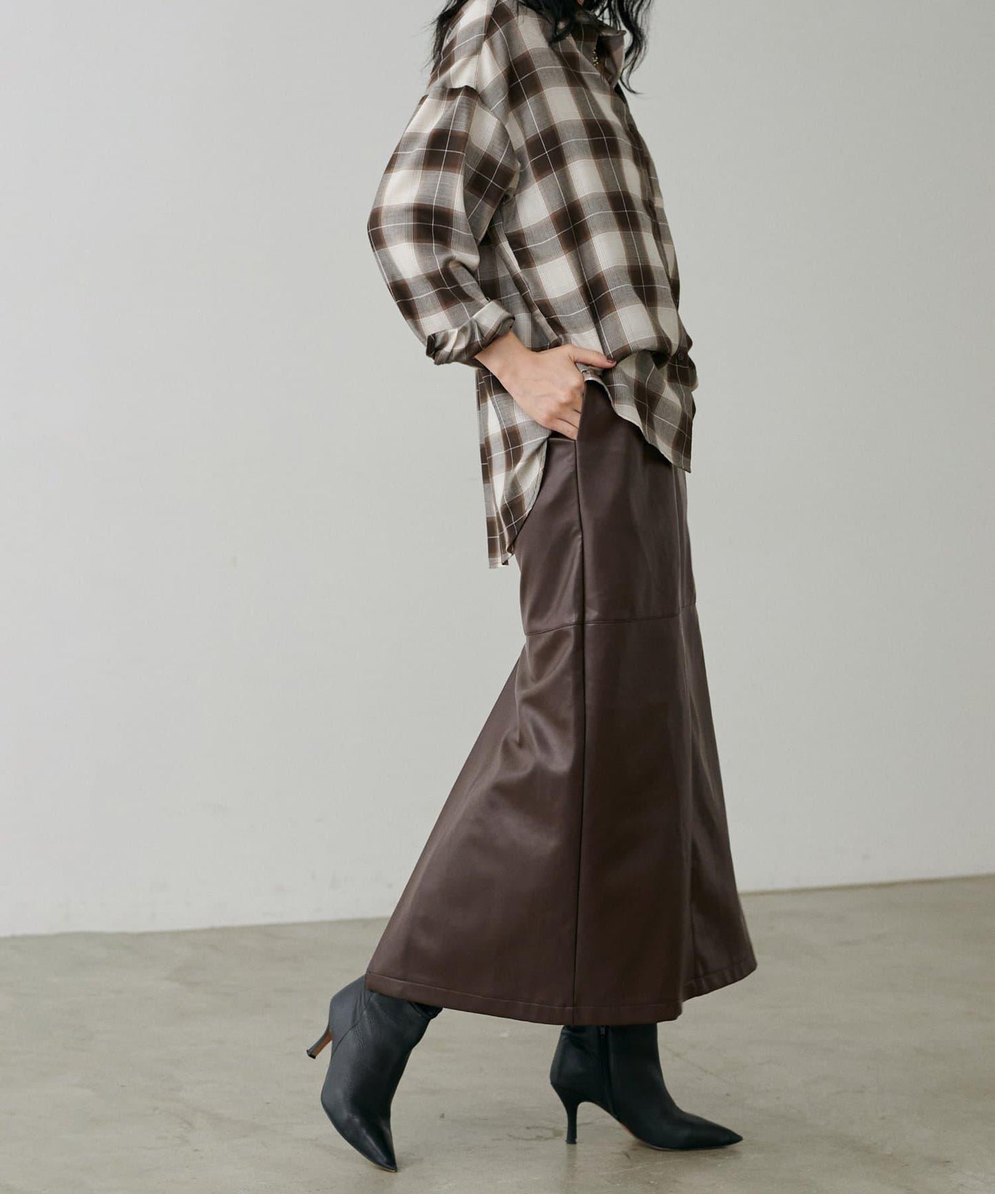 【yurie企畫】仿皮窄身半身裙