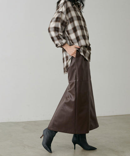 【yurie企畫】仿皮窄身半身裙