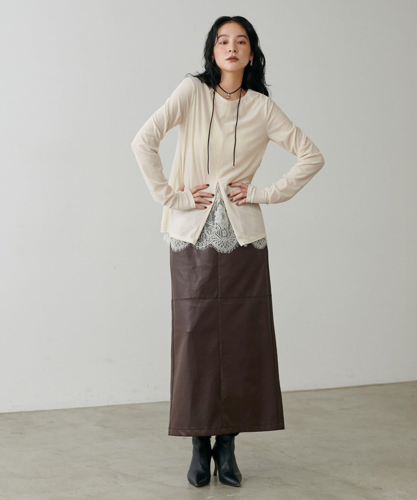 【yurie企畫】仿皮窄身半身裙