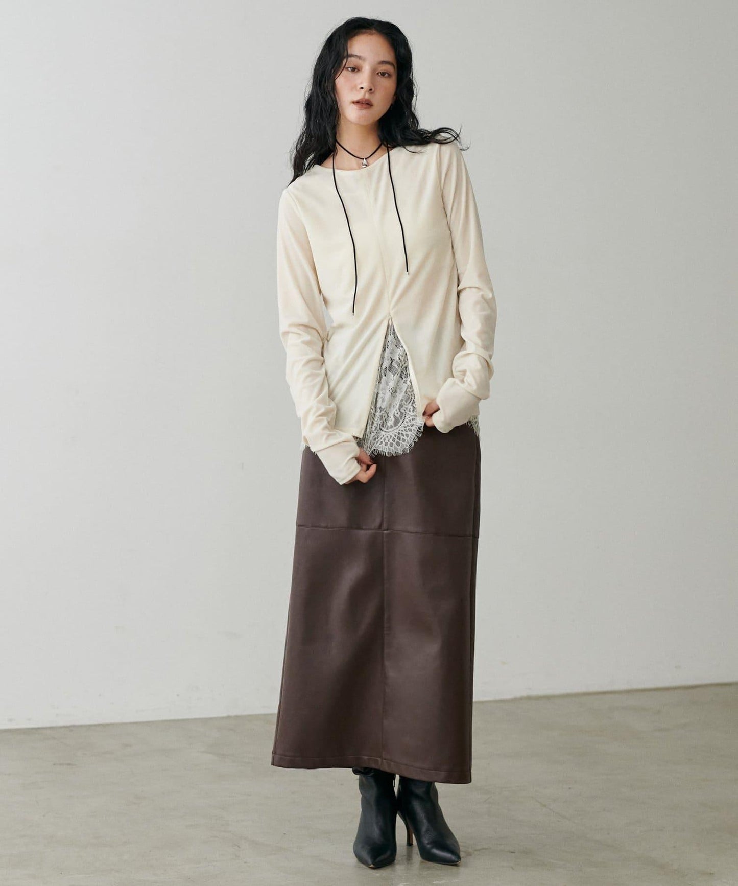 【yurie企畫】仿皮窄身半身裙