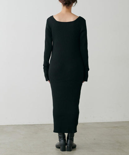 【S碼終於開售！】可選羅紋針織連衣裙×羽毛馬甲套裝