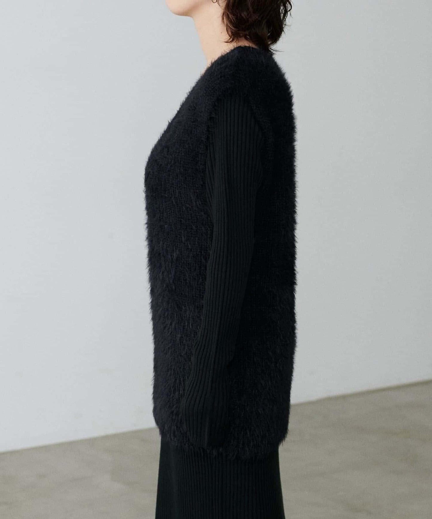 【S碼終於開售！】可選羅紋針織連衣裙×羽毛馬甲套裝