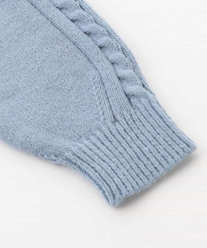 麻花針織毛絨連帽衫