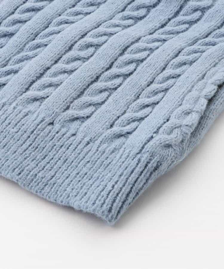 麻花針織毛絨連帽衫