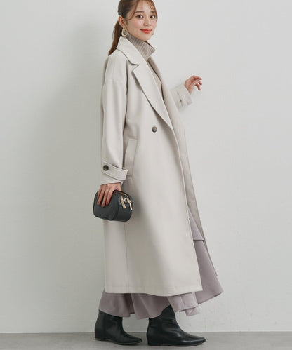 優雅成熟風格雙排扣長款大衣
