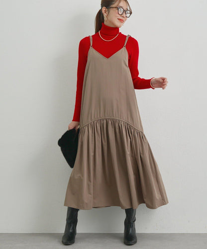 前後兩穿抽繩吊帶連衣裙