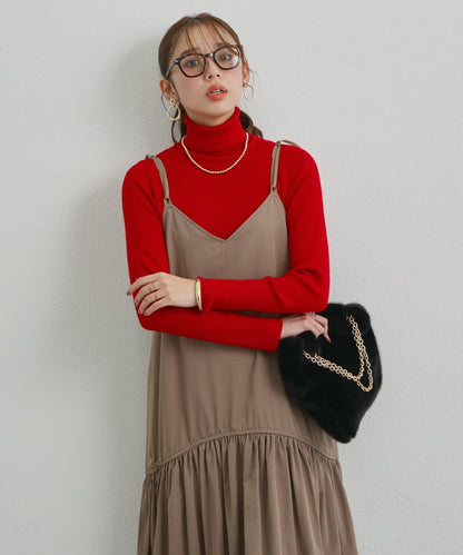 前後兩穿抽繩吊帶連衣裙