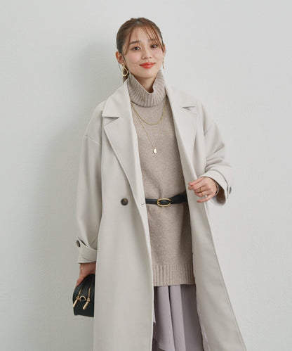 優雅成熟風格雙排扣長款大衣