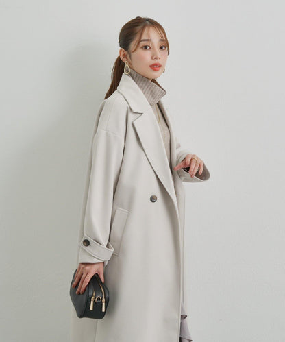 優雅成熟風格雙排扣長款大衣