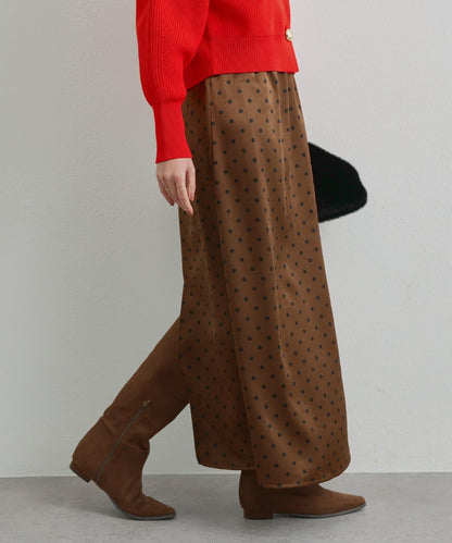 大人可愛◎波點緞面I型裙