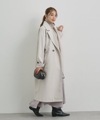 優雅成熟風格雙排扣長款大衣