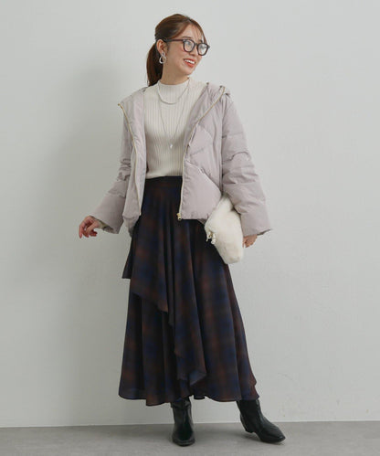 袖部毛絨拼接不規則羅紋針織衫