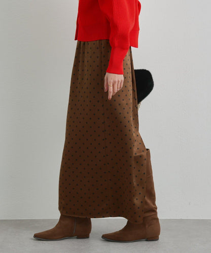 大人可愛◎波點緞面I型裙