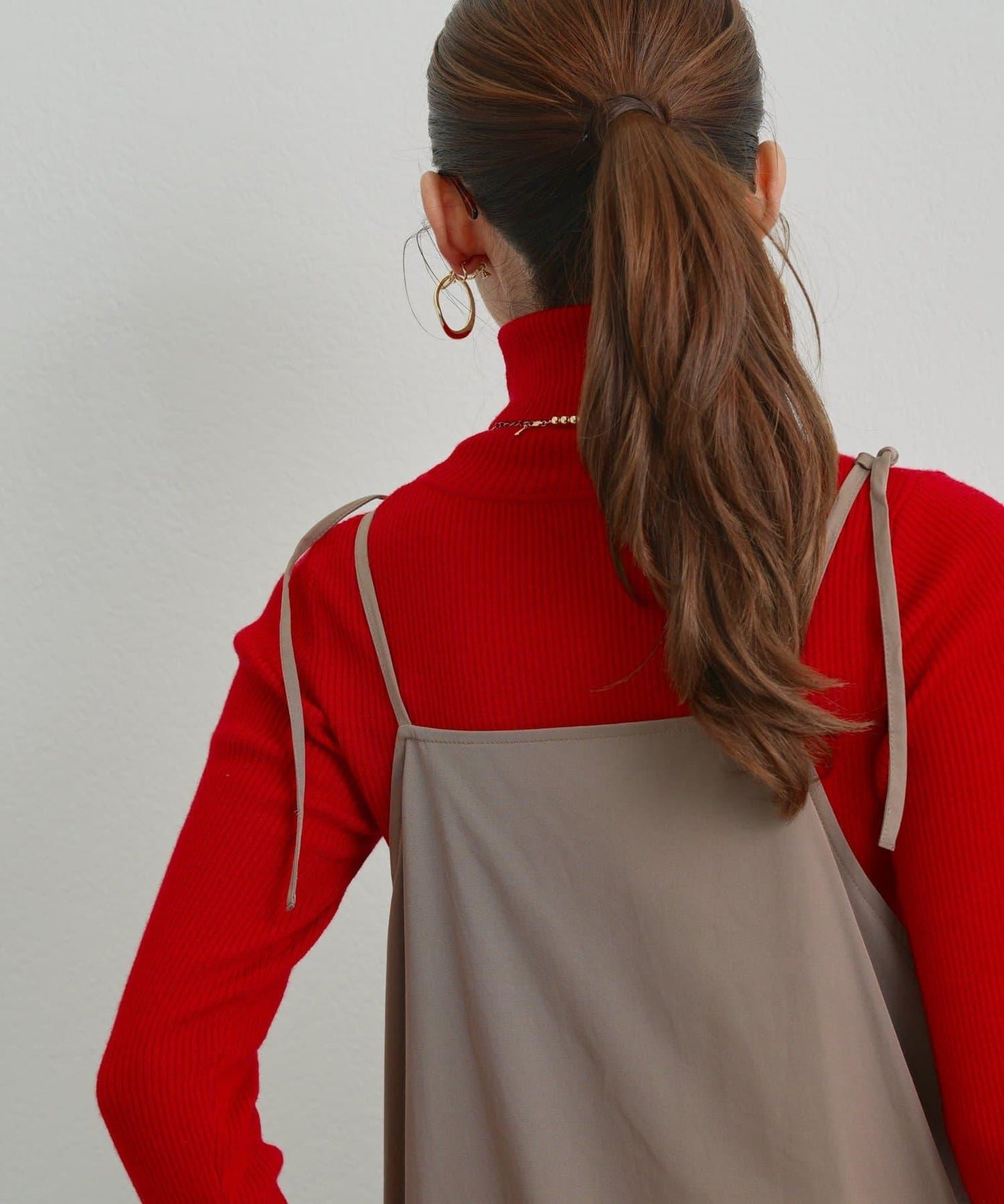 前後兩穿抽繩吊帶連衣裙