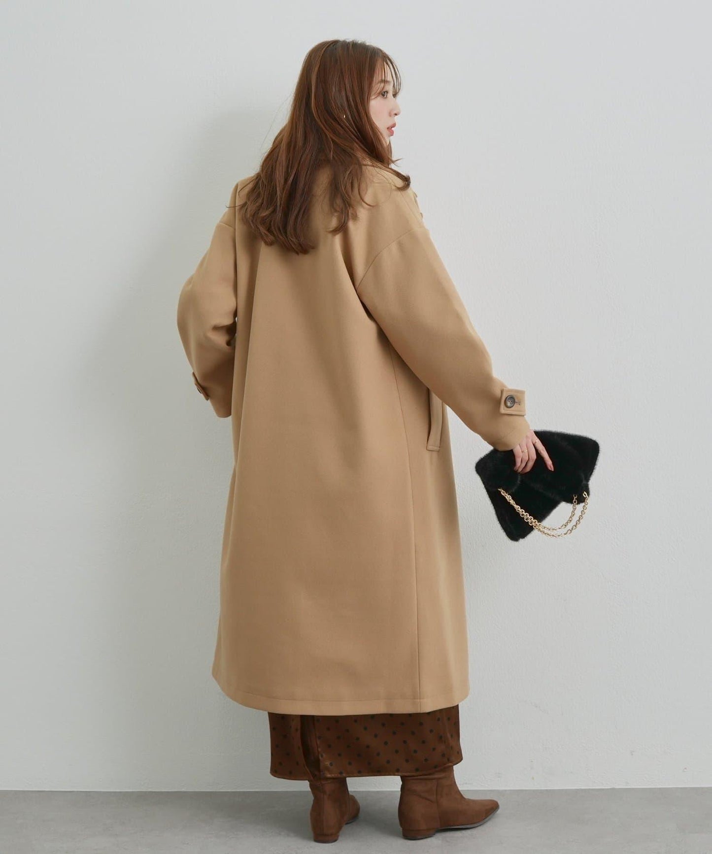 大人可愛◎波點緞面I型裙