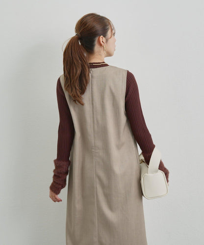 深V領長款連衣裙