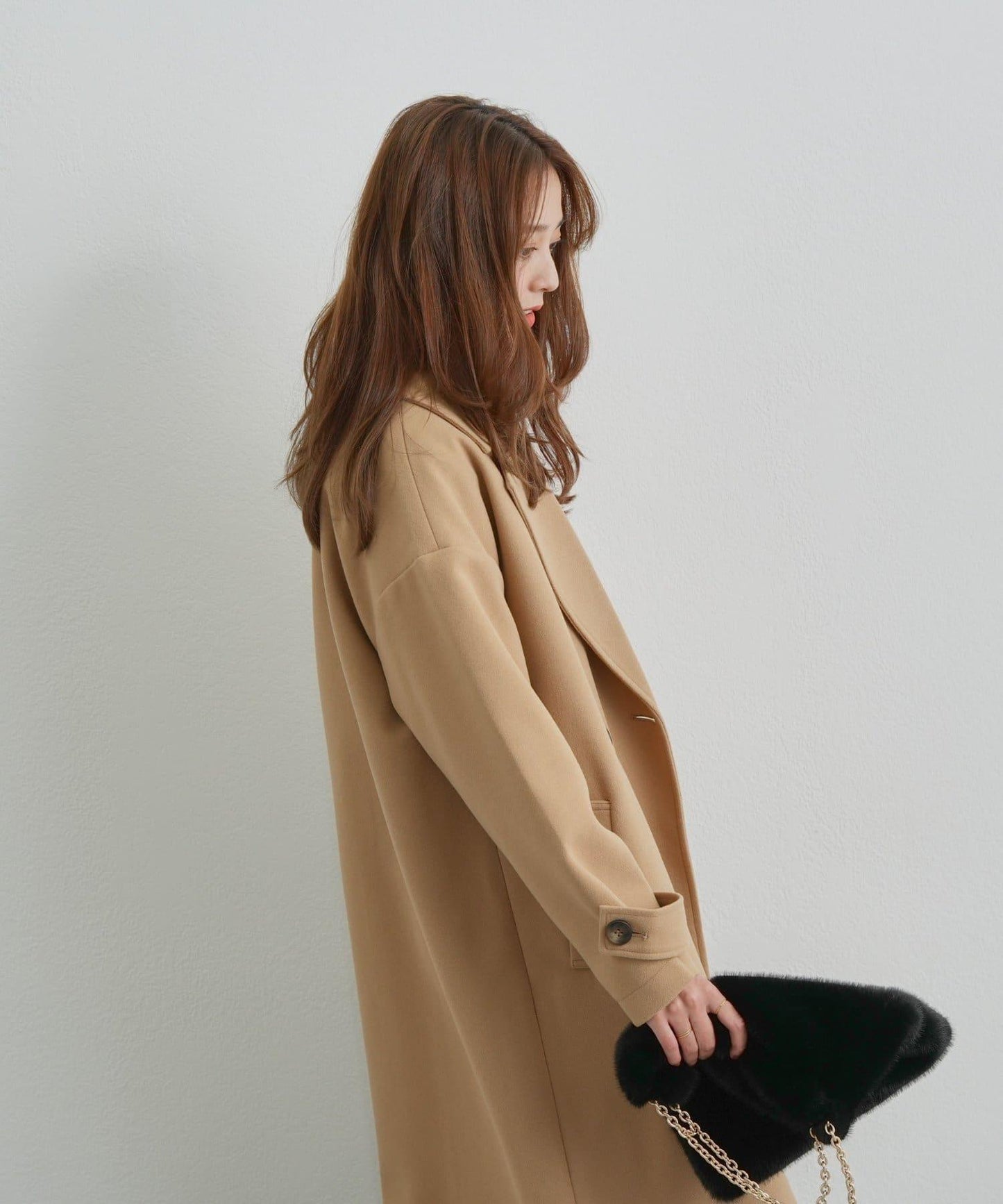 優雅成熟風格雙排扣長款大衣