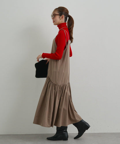 前後兩穿抽繩吊帶連衣裙