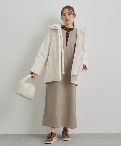 深V領長款連衣裙