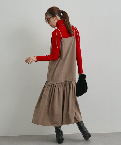 前後兩穿抽繩吊帶連衣裙