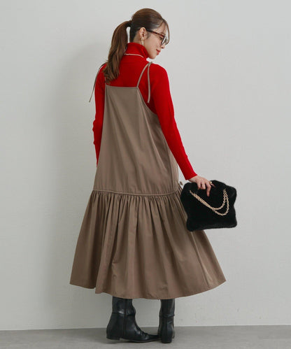 前後兩穿抽繩吊帶連衣裙