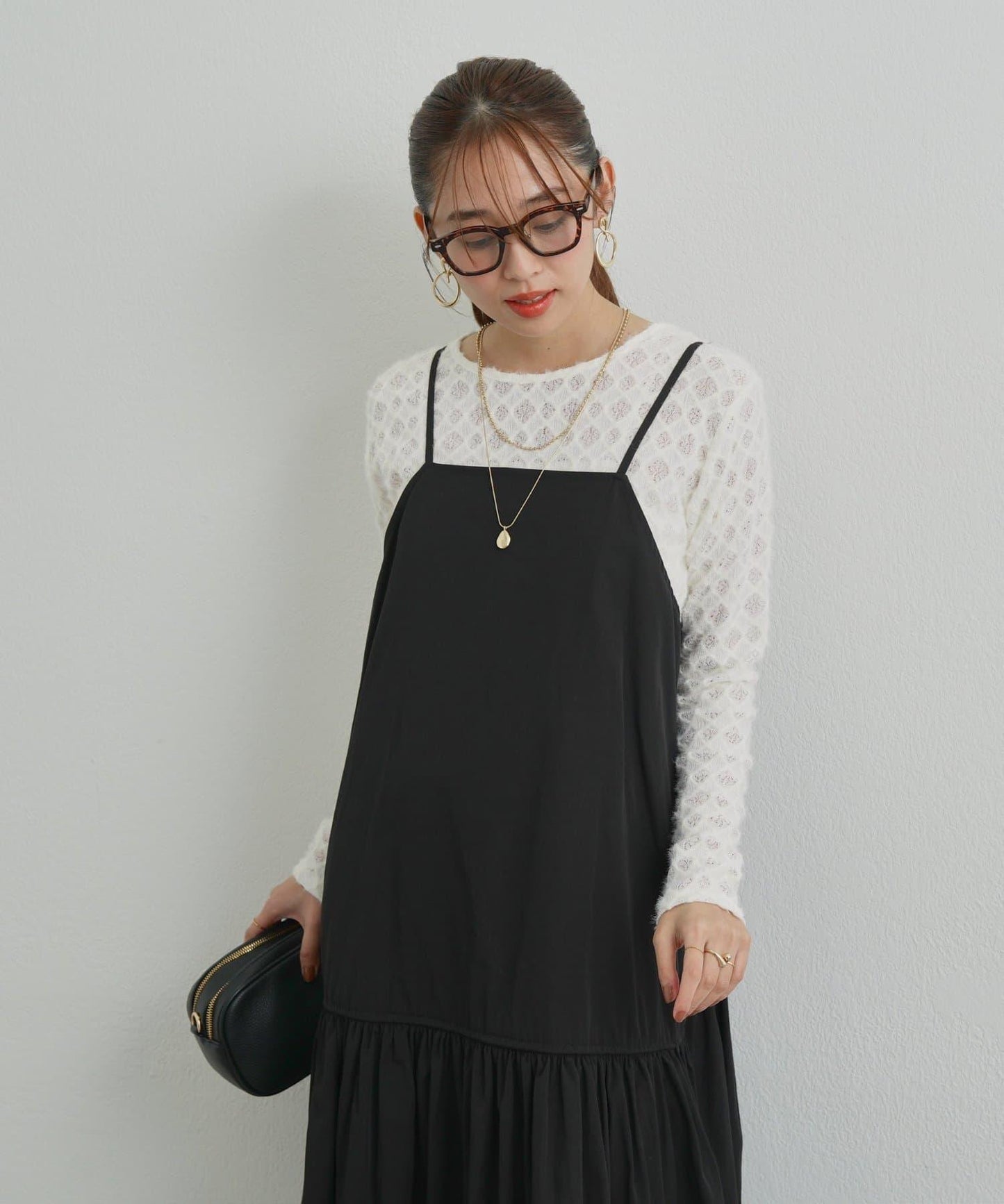 前後兩穿抽繩吊帶連衣裙