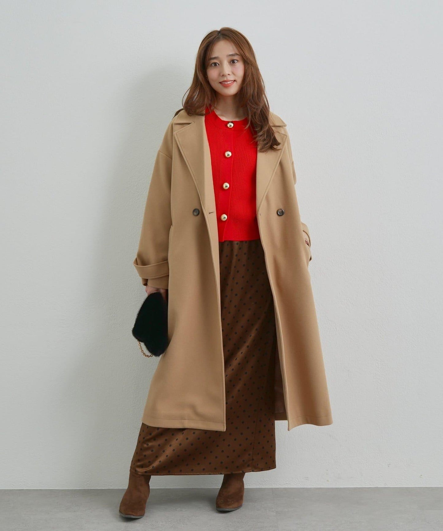 優雅成熟風格雙排扣長款大衣