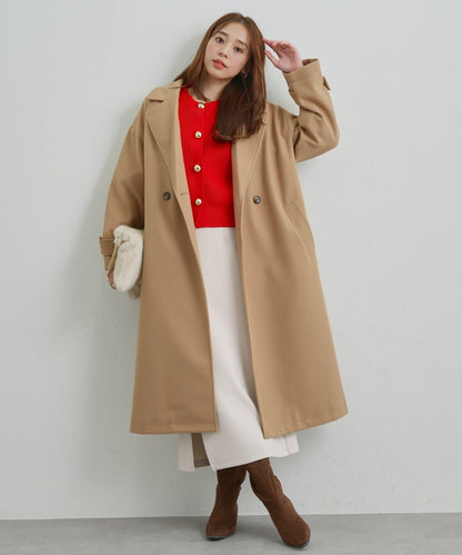優雅成熟風格雙排扣長款大衣