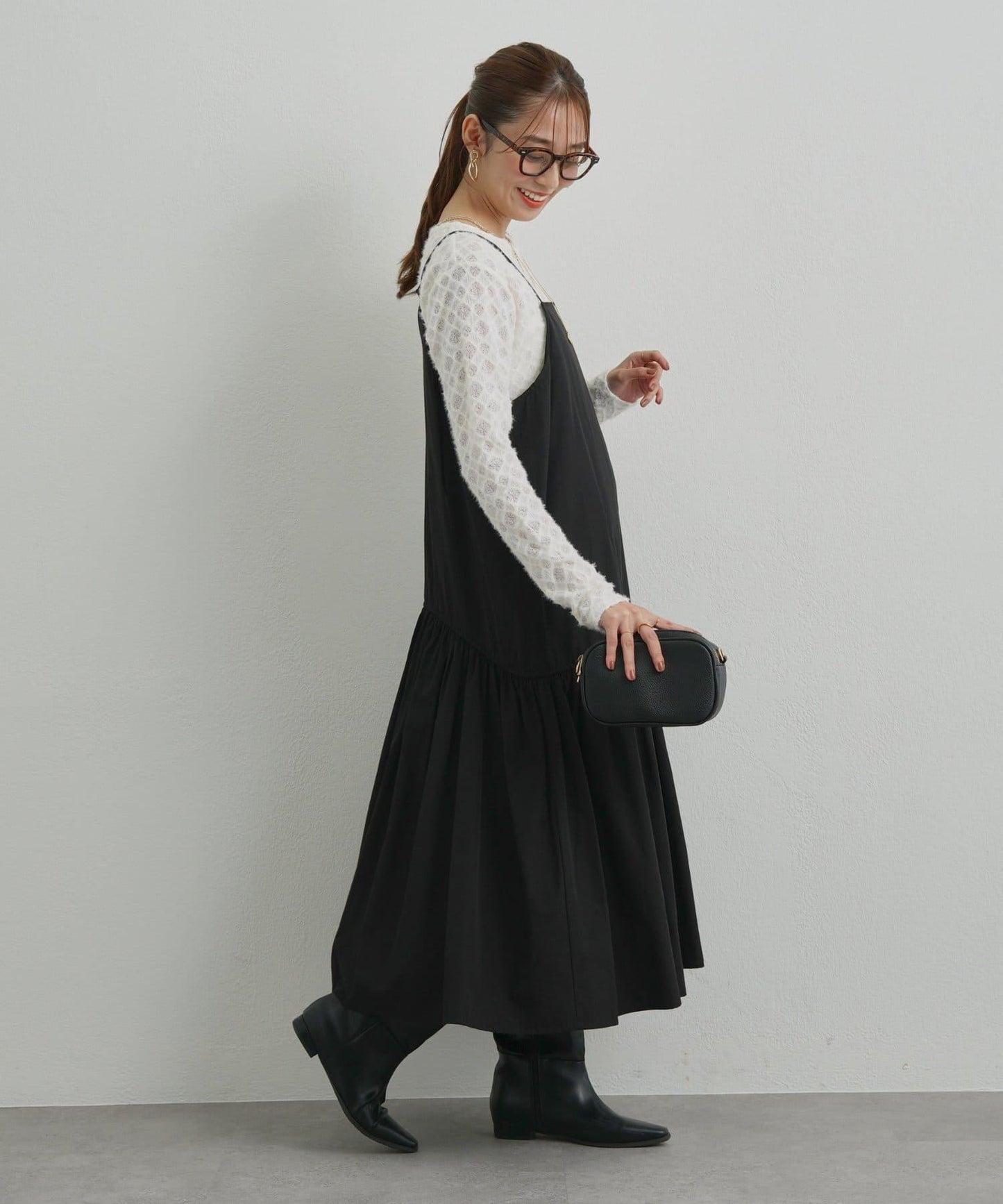 前後兩穿抽繩吊帶連衣裙