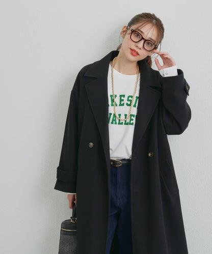 優雅成熟風格雙排扣長款大衣