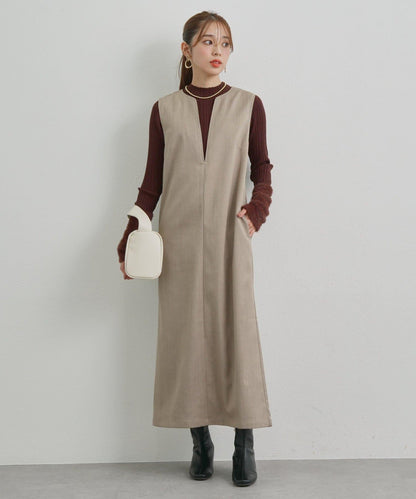 袖部毛絨拼接不規則羅紋針織衫