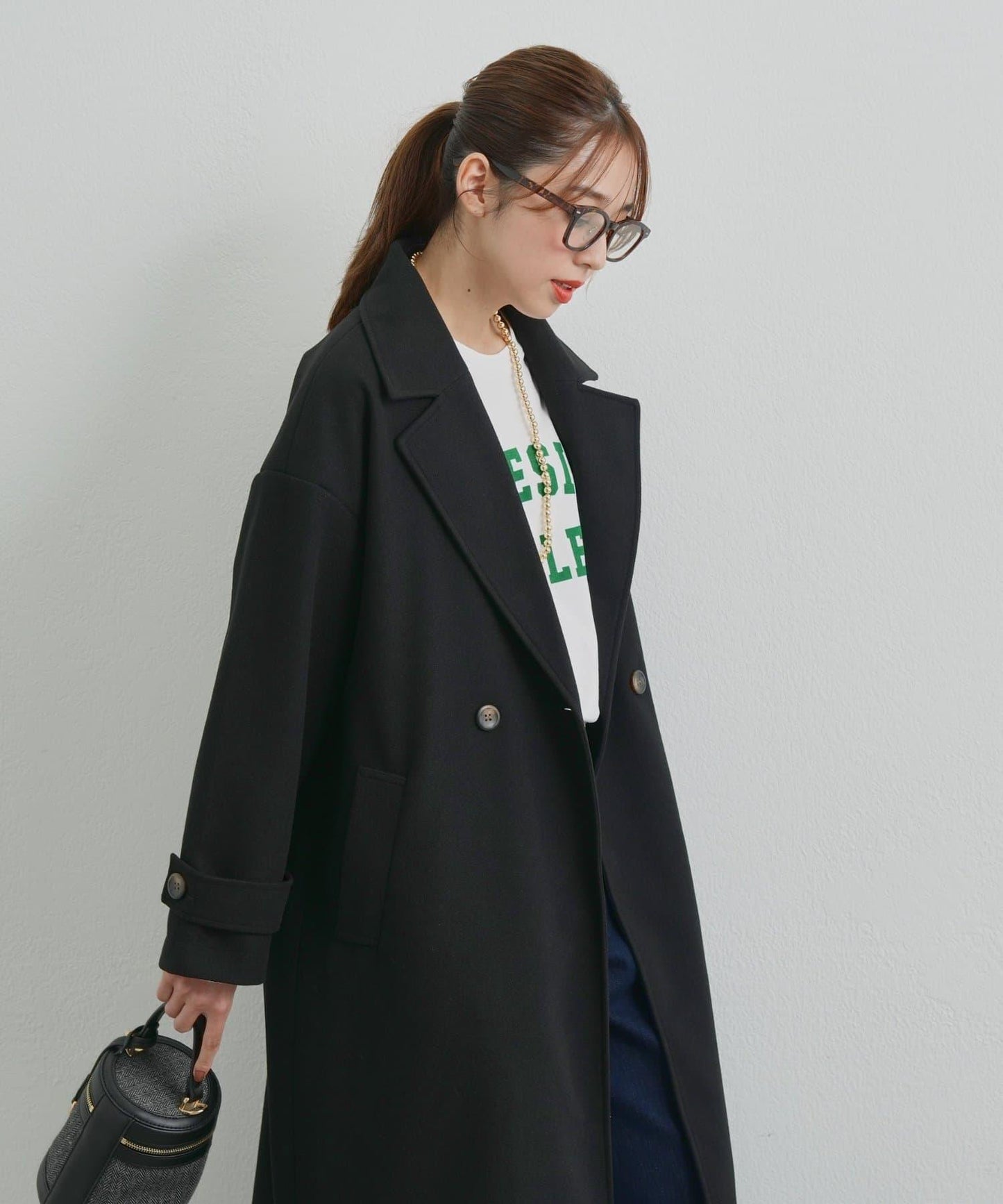 優雅成熟風格雙排扣長款大衣